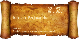 Musics Rajmunda névjegykártya